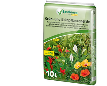 Sustrato con arcilla para plantas verdes y de flor